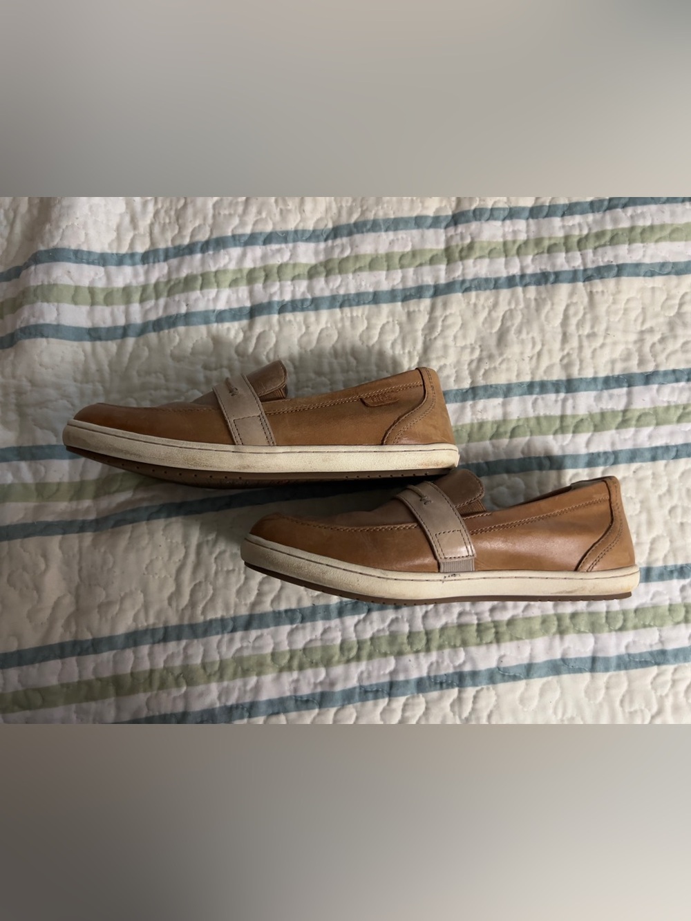 Taos Footwear Women’s Upward Brown and Cream Leather Slip-On Loafers - Picture 6 of 8